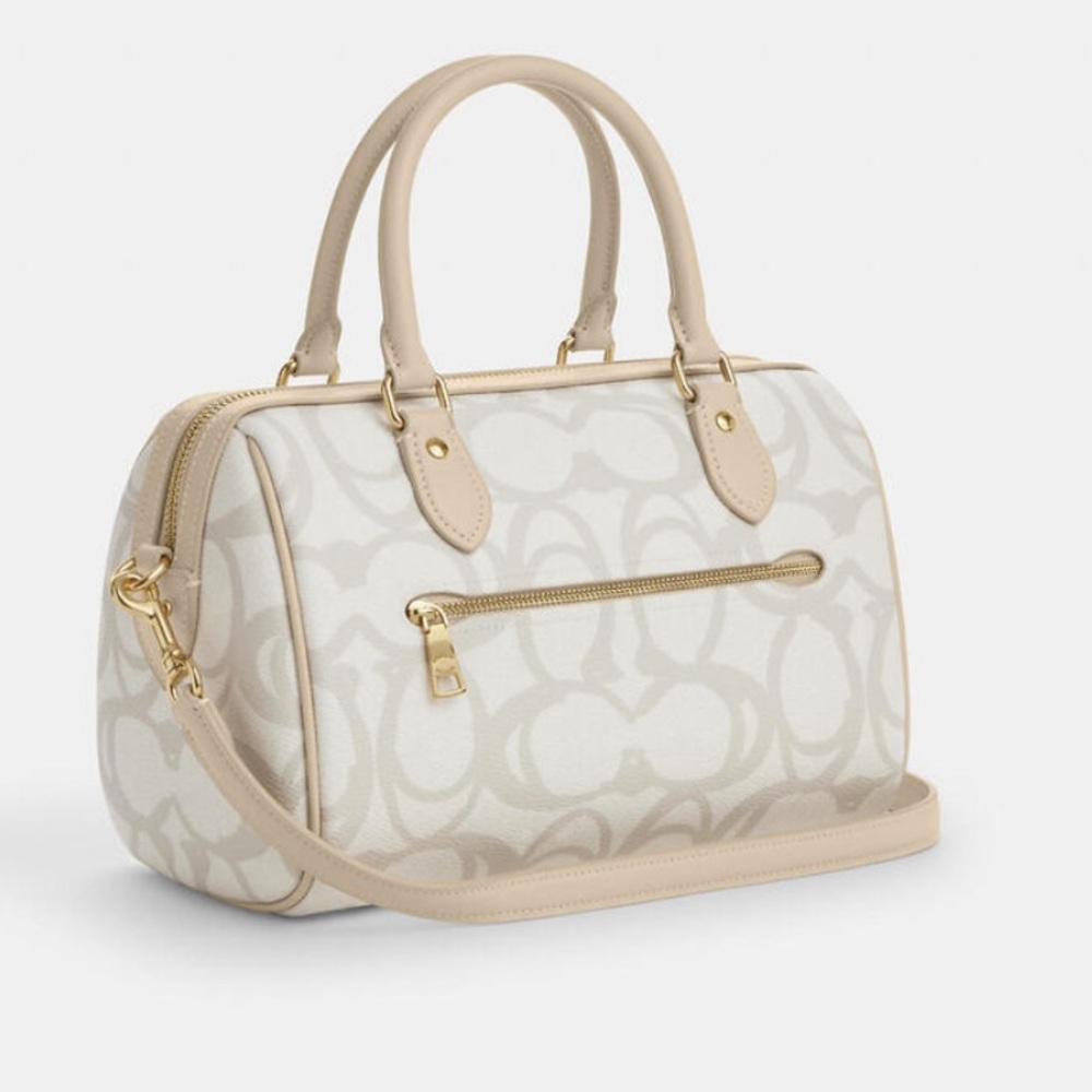 ⭐️Coach NWT Rowan Satchel In Sketch Signature Canvas / Crossbody & Gold Hardware - Picture 2 of 10